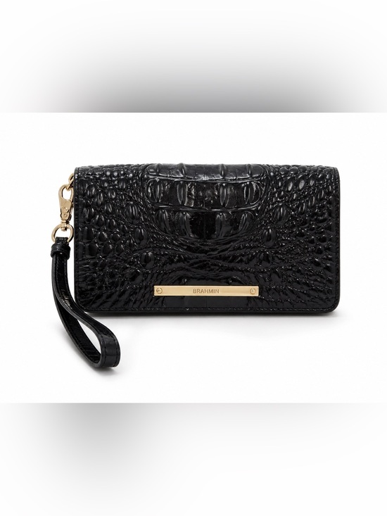 Brahmin Handbags - Brahmin Black Croc-Embossed Wristlet Clutch
